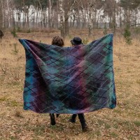 Плед IBENA Jacquard Navan 150x200cm Teal/Purple фото №4 — интернет-магазин Desire.md