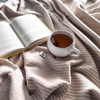 Плед IBENA Jacquard Salerno Gots Sand/Ivory 140x200cm фото №4 — интернет-магазин Desire.md