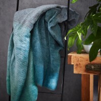 Pătura IBENA Jacquard Toronto 150x200cm Turquoise/Grey imaginea #2 — magazin online Desire.md