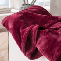 Pătura IBENA Plain Fleece Olbia 150x200cm Dark Red imaginea #2 — magazin online Desire.md