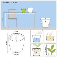 Цветочный горшок Lechuza Classico Premium 43 LS White фото №3 — интернет-магазин Desire.md