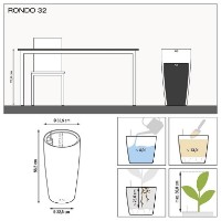 Цветочный горшок Lechuza Rondo Premium 32 White фото №2 — интернет-магазин Desire.md