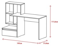 Письменный стол Accord Paco PC2 Дуб Артизан/Антрацит фото №2 — интернет-магазин Desire.md
