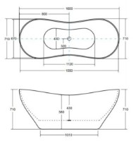 Cadă de baie Besco Viya 160x70 (WMD160V) imaginea #3 — magazin online Desire.md