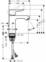 Baterie lavoar Hansgrohe Metris (31080000) imaginea #2 — magazin online Desire.md