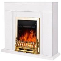 Șemineu electric Art Flame Agnes & Galileo Gold White