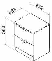 Noptieră Ambianta Happy 383x452x580mm Alb Samoa imaginea #2 — magazin online Desire.md