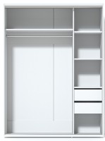 Dulap cu uşi glisante Fabrik Home 1600 1 зеркало Белый Ясень 216x160x60cm imaginea #3 — magazin online Desire.md