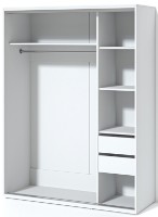 Dulap cu uşi glisante Fabrik Home 1600 1 зеркало Белый Ясень 216x160x60cm imaginea #4 — magazin online Desire.md