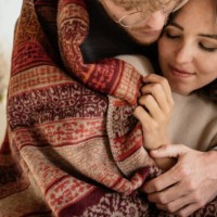 Pătura IBENA Elbasan 150x200cm Bordeauxrot/Orange imaginea #2 — magazin online Desire.md