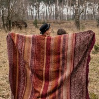 Pătura IBENA Elbasan 150x200cm Bordeauxrot/Orange imaginea #4 — magazin online Desire.md