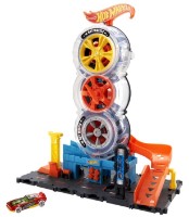 Set jucării transport Hot Wheels  City Super Twist Tire Shop (HDP02)