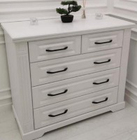 Комод Alfa Mobila Perla White (ручки черные) фото №1 — интернет-магазин Desire.md