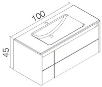 Шкаф с умывальником Orka Likya 100 White (08314) фото №3 — интернет-магазин Desire.md