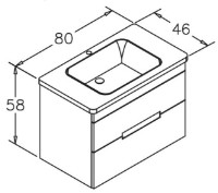 Шкаф с умывальником Orka Varna 80 Antracite Matt (16341) фото №2 — интернет-магазин Desire.md