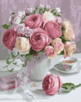 Картина по номерам Brushme Нежный букет садовых роз G600