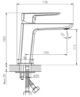 Смеситель для умывальника Mat|eco Vento (107677) фото №2 — интернет-магазин Desire.md