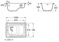 Cadă de baie Roca Contesa 100x70 (A213100001) imaginea #3 — magazin online Desire.md