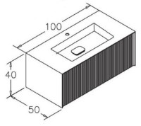 Dulap cu lavoar Orka Cube 100 Grey (16748) imaginea #2 — magazin online Desire.md