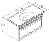 Шкаф с умывальником Orka Design 105 White (16750) фото №2 — интернет-магазин Desire.md