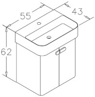 Шкаф с умывальником Orka Orbit 55 White (16582) фото №2 — интернет-магазин Desire.md