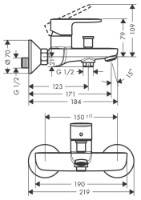 Смеситель для ванны Hansgrohe Vernis Blend (71440670) фото №2 — интернет-магазин Desire.md