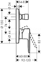 Baterie pentru cadă Hansgrohe Vernis Blend (71466670) imaginea #2 — magazin online Desire.md