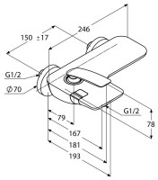 Смеситель для ванны Kludi Balance (524459175) фото №2 — интернет-магазин Desire.md