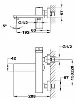 Уценка! Смеситель для ванны Teka Soller (85.121.12.00) фото №3 — интернет-магазин Desire.md