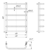 Полотенцесушитель Mario Standart 600х430/400 фото №2 — интернет-магазин Desire.md