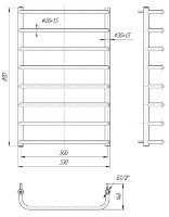 Полотенцесушитель Mario Standart 800х530/500 фото №2 — интернет-магазин Desire.md