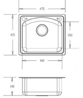 Chiuvetă de bucătărie Fabiano 48х42 Microdecor imaginea #2 — magazin online Desire.md