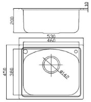 Chiuvetă de bucătărie Fabiano 53x45 Microdecor imaginea #2 — magazin online Desire.md