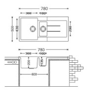 Chiuvetă de bucătărie Fabiano Classic 78x50x15 Beton imaginea #2 — magazin online Desire.md