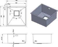 Chiuvetă de bucătărie Fabiano Quadro 44 Nano Graphite imaginea #2 — magazin online Desire.md