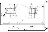 Chiuvetă de bucătărie Fabiano Quadro 74x1.5 Right (чаша справа) imaginea #2 — magazin online Desire.md