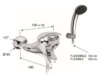 Смеситель для ванны Pentagono Arco 101A2000CH1C фото №2 — интернет-магазин Desire.md