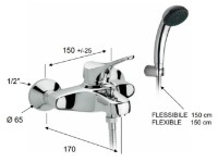 Смеситель для ванны Pentagono Cuspide 102B2000CH1C фото №2 — интернет-магазин Desire.md