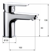 Смеситель для умывальника Pentagono Grafo 115GE3001CH1C фото №2 — интернет-магазин Desire.md