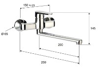 Смеситель для ванны Pentagono Grafo 115GE5000CH1C фото №2 — интернет-магазин Desire.md