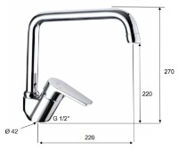 Смеситель для умывальника Pentagono Grafo 115GE6005CH1C фото №2 — интернет-магазин Desire.md