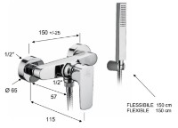 Смеситель для душа Pentagono Step 117SE1010CH1C фото №2 — интернет-магазин Desire.md