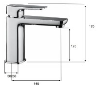 Смеситель для умывальника Pentagono Step 117SE3001CH1C фото №2 — интернет-магазин Desire.md