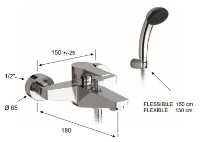 Смеситель для ванны Pentagono Vertice 113CD2000CH1C фото №2 — интернет-магазин Desire.md