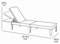 Шезлонг Keter Jaipur Sun Lounger Graphite (235162) фото №2 — интернет-магазин Desire.md