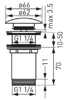 Ventil pentru lavoare Ferro S285B-BL-B 1 1/4 (08364) imaginea #2 — magazin online Desire.md