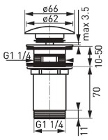 Донный клапан Ferro S285-BL-B 1 1/4 (07644)