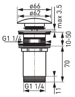 Ventil pentru lavoare Ferro S285-BL-B 1 1/4 (07644) imaginea #2 — magazin online Desire.md