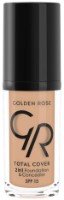 Fond de ten pentru față Golden Rose Total Cover 2in1 Foundation & Concealer 15 imaginea #1 — magazin online Desire.md
