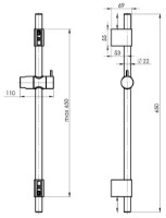Душевая штанга Rubineta Como BK 65 (621116) фото №2 — интернет-магазин Desire.md